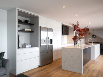 THUMB Neo Design custom designer kitchen Orakei Auckland stone veneer island